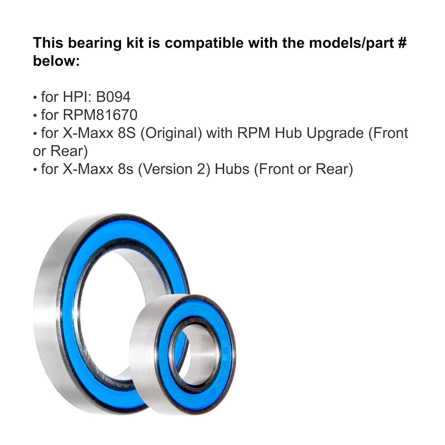 Winter Evening - for X-Maxx/RPM Oversized Inner Bearings 20x32x7mm  6804-2RS (2 Bearings)