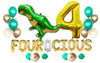 Atpata Funky Dinosaur Theme Happy Birthday Party Supplies Combo Kit For Unisex Dino Theme Decorations (Fourocious)