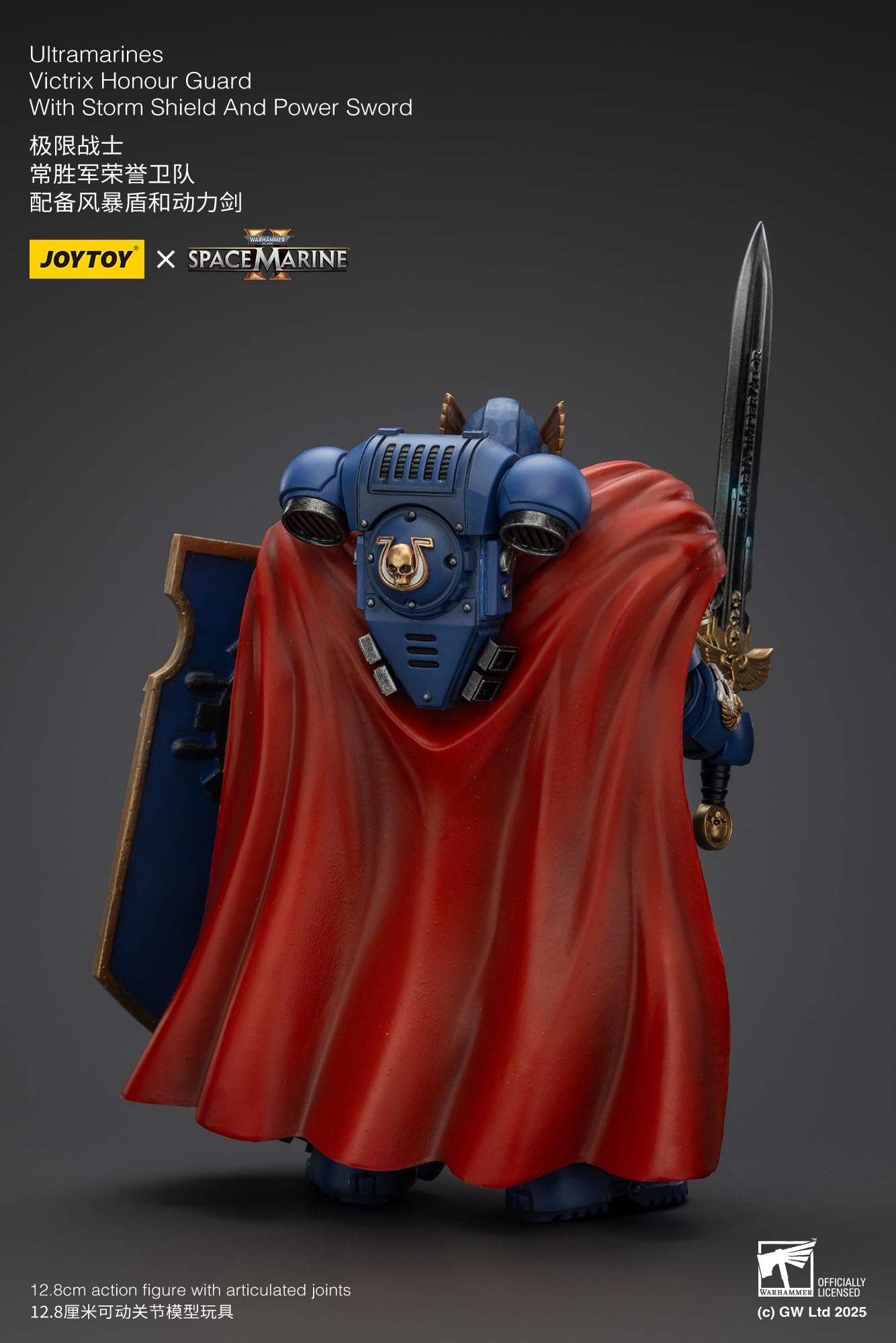 JOYTOY Warhammer 40 000 1/18 Action Figure-Ultramarines Victrix Honour Guard with Storm Shield and Power decorative replica blade-Collection Model Birthday Gifts