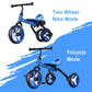 YGJT 4 in 1 Tricycle for Toddlers Age 2-5, Folding Toddler Bike Kids Trike Tricycles with Adjustable Seat and Removable Pedal, B