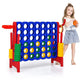 Costway Jumbo 4-To-Score Giant Game Set For Kids & Adults, 2.5Ft Indoor Outdoor Game Set With Basketball Hoop, Ring Game, 42 Jumbo Rings, Quick-Release Slider, Perfect For Holiday Party (Red)
