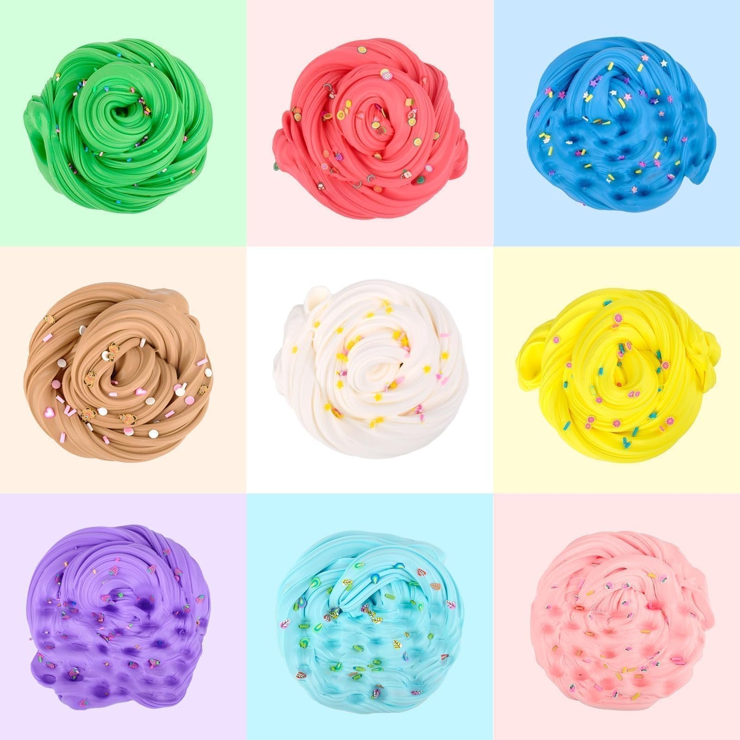 9 Pack Valentine'S Day Slime Butter Kit, For Girls And Boys, Soft Easter Stretchy And Non-Sticky, Scent, Kids Stress Relief Toy,