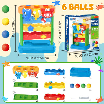 Aurotops Toys For 1 2 3 Years Old Boys Girls, Toddler Musical Toys For 6-12-18-24 Months, Interactive Toys With Light & Sound, Montessori Toys, Christmas Birthday Gifts For Baby Age 1-2 Years Old