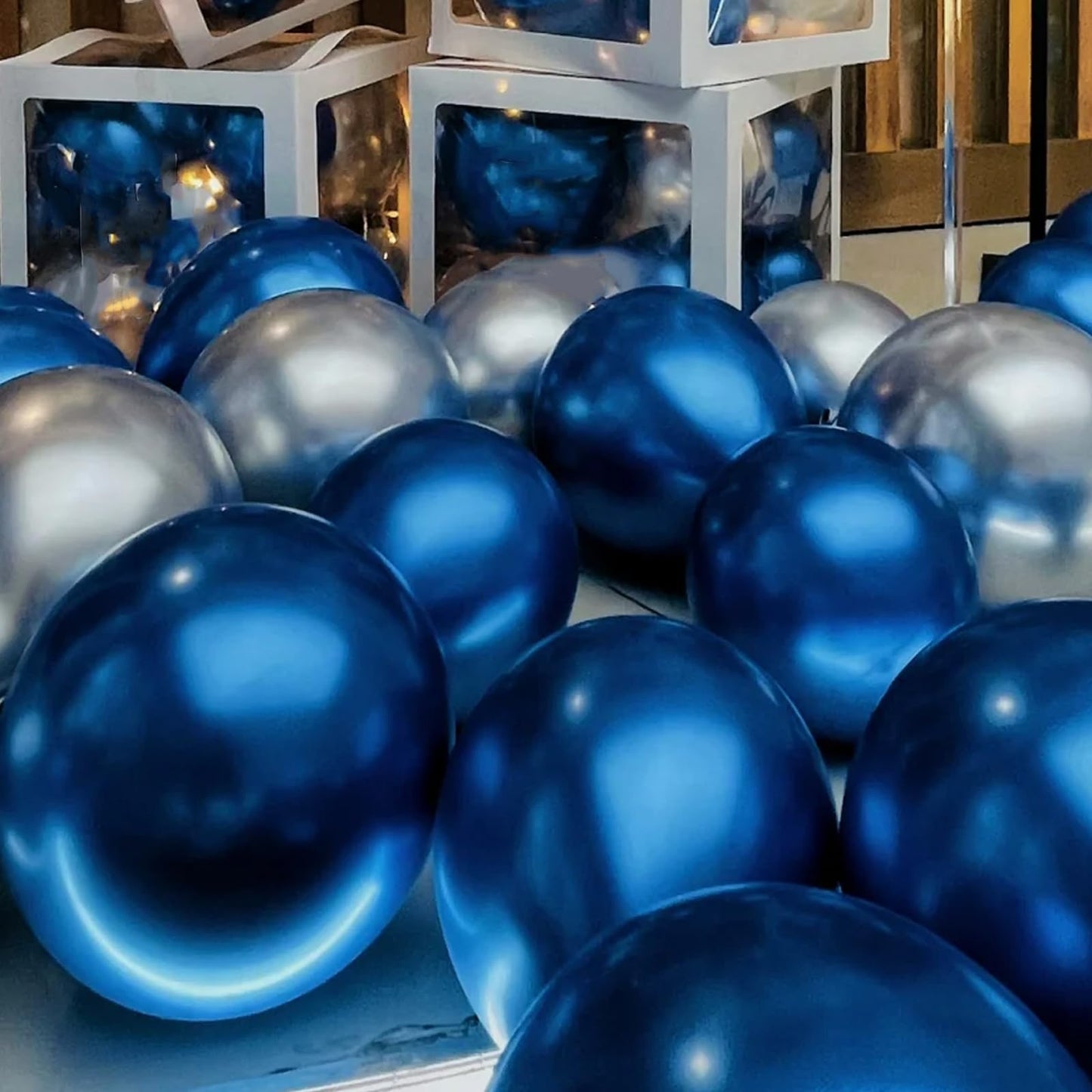 Voircoloria Metallic Blue Balloons, 66Pack 12Inch Chrome Blue Latex Party Balloons For Birthday Baby Shower Graduation Wedding G