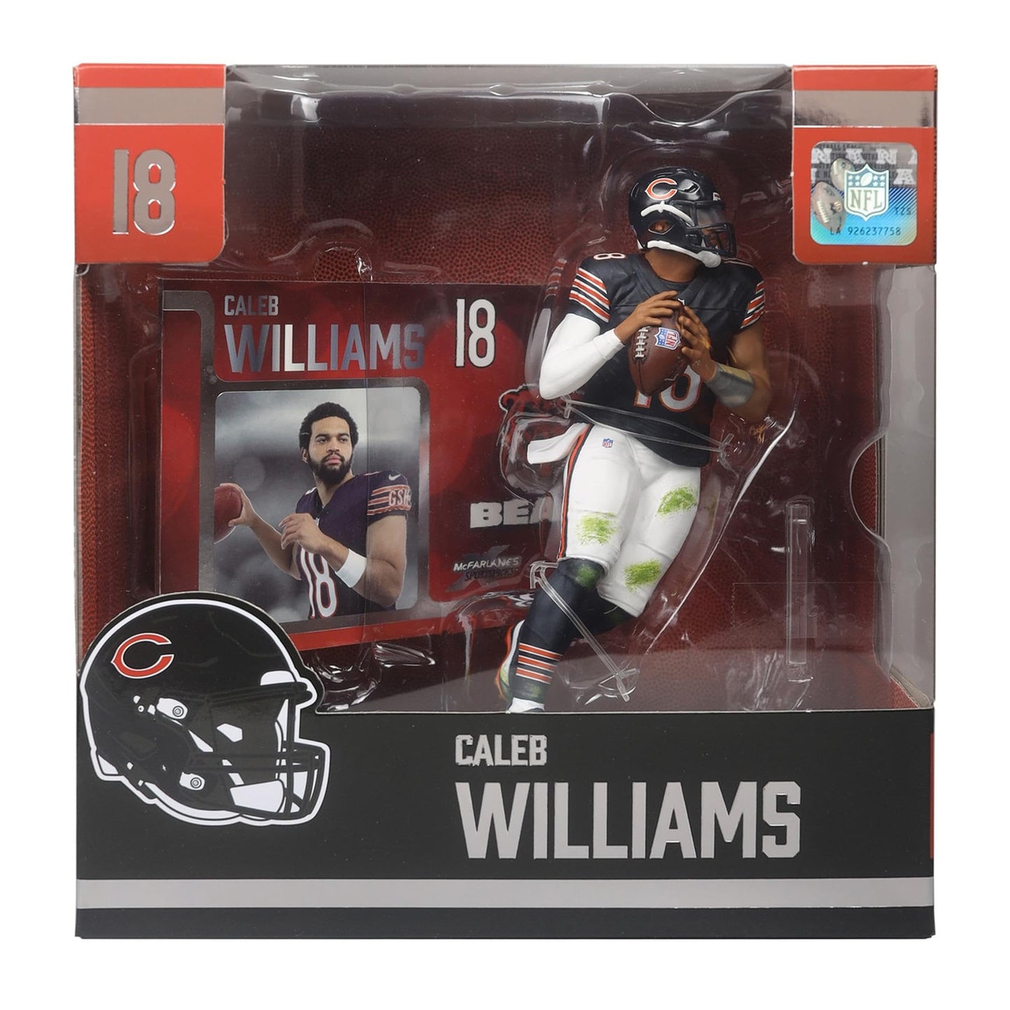 McFarlane Toys NFL Caleb Williams 7" Figure - Chicago Bears, Blue, Plastic, Model 787926103830
