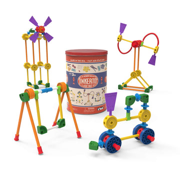 Tinkertoy - Retro Building Tin - 100 Parts - Collectible, Nostalgic Construction Toy, Great For Kids, Toddlers, Boys, Girls, Ages 3+