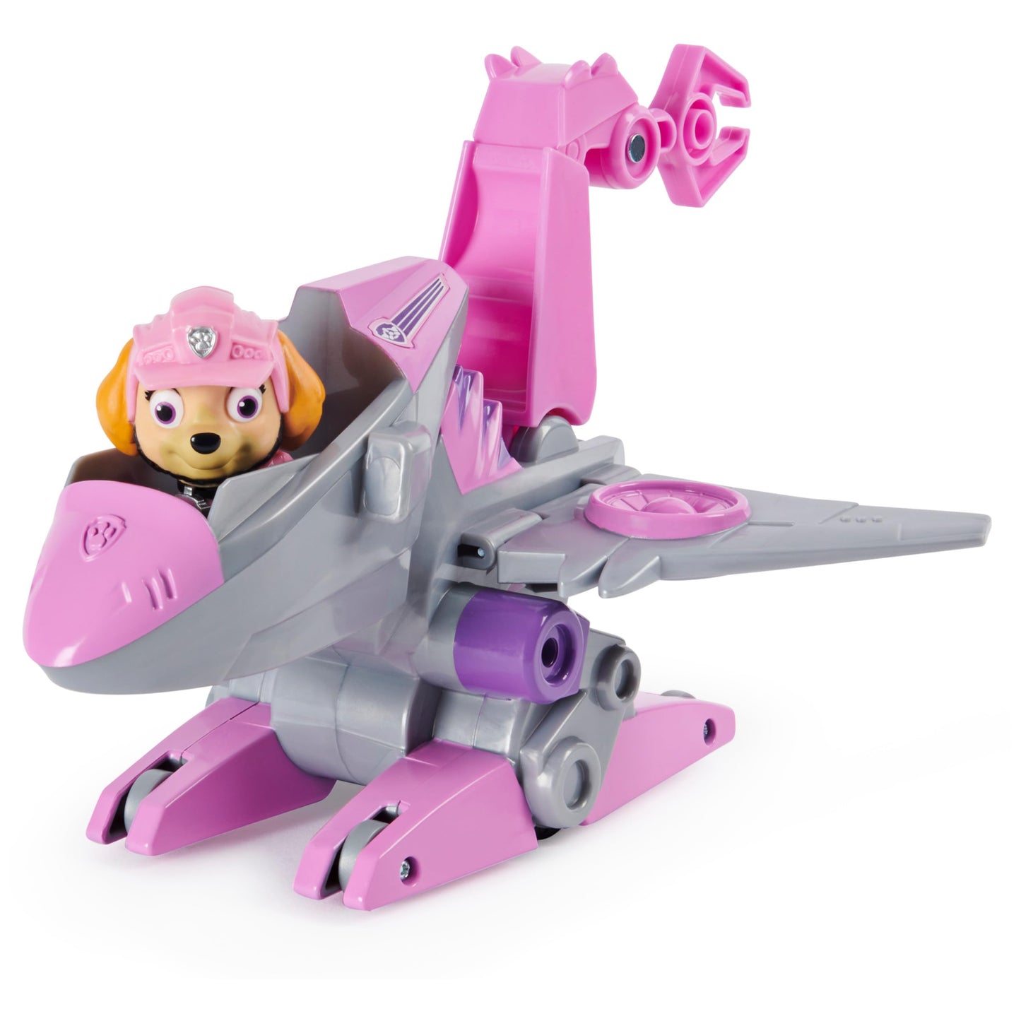 Paw Patrol Dino Rescue Skye Deluxe Rev Up Vehicle with Mystery Dinosaur Figure, Plastic, Model 6059986