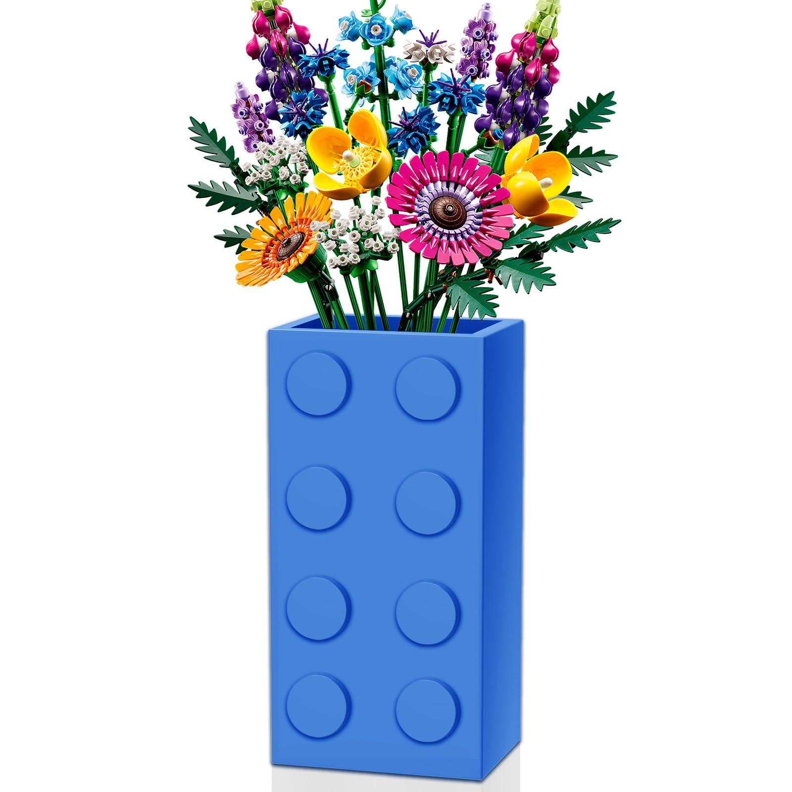 Vase for Lego 10347 10280 10328 Flowers, for Lego Flower Bouquet Building Set,Display Stand for LegoRoses Cherry Blossom Sunflow