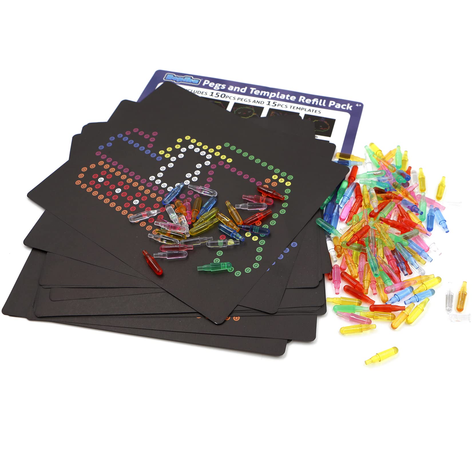 Refill Pegs And Templates Pack For Use With Creative Light Up Board,Kids Magic Light Screen Accessories Educational Learning Toy
