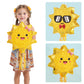 WERNNSAI Sun Pinata - Pull String Sunshine Party Decoration for Kids - Yellow - Includes Blindfold and Bat for Birthday & Baby Shower