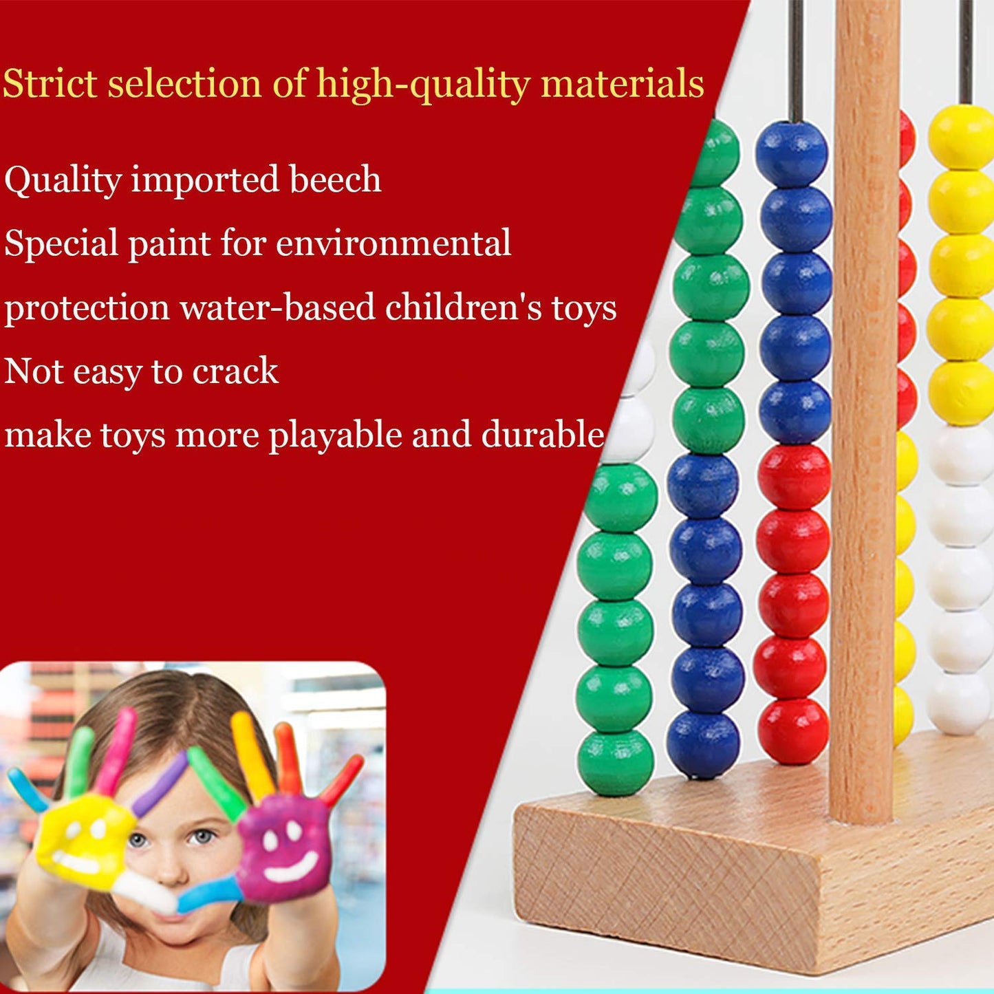 Artist Unknown Abacus For Kids Math Preschool Number Learning Classic Wooden Toy Developmental Toy Wooden Beads 8 Extension Acti