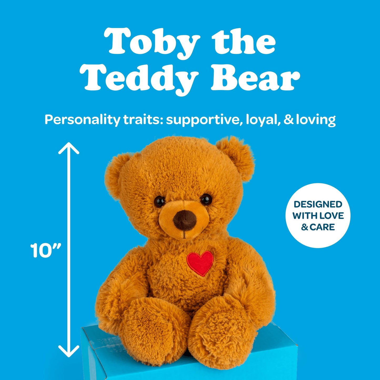 SendAFriend Toby The Teddy Bear Stuffed Animal Care Package, 10" Brown Polyester Gift Box for Any Occasion