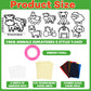 QOUBAI 32 Sets Farm Animals Suncatchers Craft Kit - Colorful Paper DIY Stained Glass Effect - Model QB1046 for Kids' Art Projects