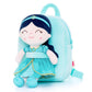 Gloveleya Toddler Backpack For Girls Kids Backpacks Soft Girl Toys Plush Baby Girl Gifts With Plush Princess Jasmins Doll Aqua 9'