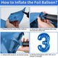 Biapian 40 Inch Blue Number 30 Balloons, 8Pcs Large Foil Number 3 & 0 Balloons With 18'' Blue Silver Heart Shape Balloon For 30T