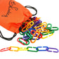 Skoolzy 120 Pcs Plastic Chain Links Rainbow - Math Links For Preschoolers, Math Manipulatives For Early Learning, Perfect For Classroom Activities, Fine Motor Skill Development