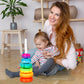 Practicejqden Educational Baby Spinning Stacking Toy, Stacking Rings Baby Toy, Montessori Learning Toys For Toddlers, Fine Motor