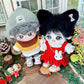 niannyyhouse 7.8in/20cm Plush Doll Clothes Hat + Sweater + Shorts 3-Piece Set Doll Dressup(Grey+Blue)