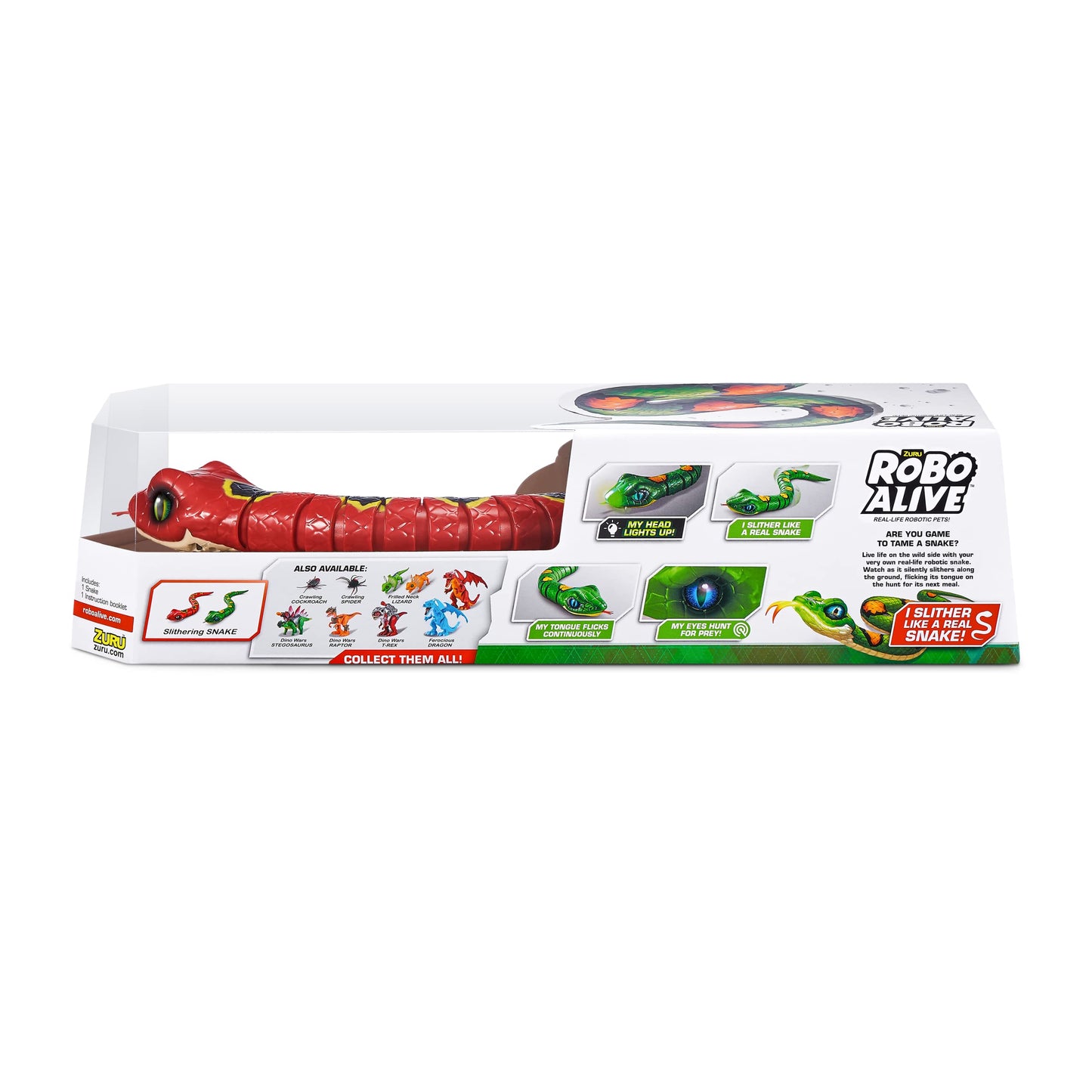 Robo Alive Slithering Robotic Snake Toy 2-Pack - Realistic Movement, Multi-color, Model 7168, Plastic