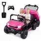 OLAKIDS 24V 2 Seater Ride on Dump Truck, 4WD Battery Powered Kids UTV with Remote Control, Electric Dump Bed, Spring Suspension,