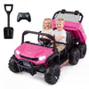 OLAKIDS 24V 2 Seater Ride on Dump Truck, 4WD Battery Powered Kids UTV with Remote Control, Electric Dump Bed, Spring Suspension,
