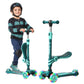 Aqua 3 Wheel Scooter with Seat for Kids, Light-Up Wheels, Adjustable Lean to Steer Handlebar and Seat, Smooth Wheels, Wide No-Sl