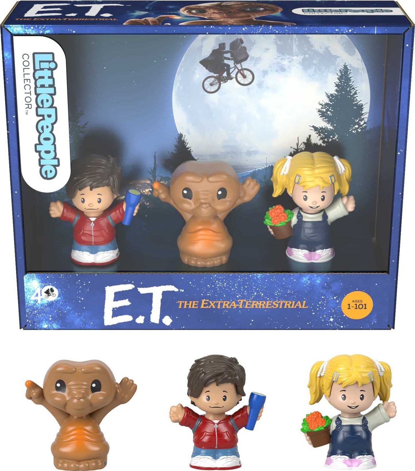 LITTLEPEOPLE COLLECTOR E.T. Special Edition Figure Set, 3 Multicolor Plastic Figurines in Display Gift Package, Model HGJ89