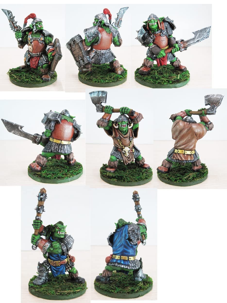 Fantasy Battles Creature Mini Action Figure Playset- Mountain Orcs Uruktag 2  Fantasy Figures - XL 1/32nd Scale DND 4 pcs Charac