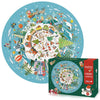 Christmas Jigsaw Puzzle for Kids Ages 3-5 4-8 Year Old and Up,Round 196 Piece Floor Puzzle Fancy Toddler Learn Educational Toys 