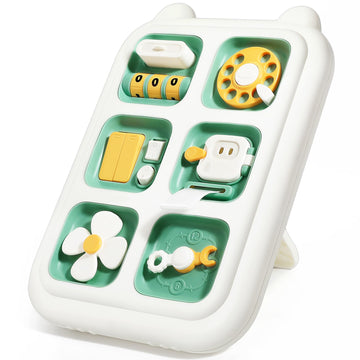 Topsolid Busy Board Toys For 1 Year Old Boy, Montessori Toys For 1+ Year Old, Sensory Toys For Toddlers 1-3, Travel Toys For 12-18 Months Baby, Birthday Gifts For 12-36 Months Boys & Girls - Green