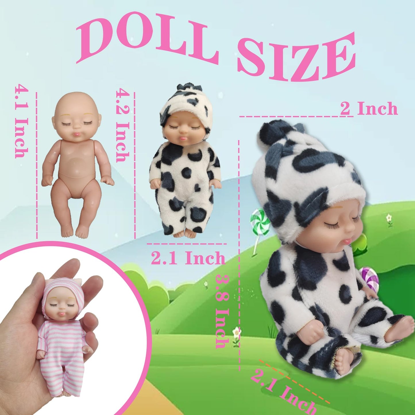 Niliswiest Mini Rebirth Doll, Gift Box Miniature Doll, Toys For Kids Over 3 Years Old (Style B)