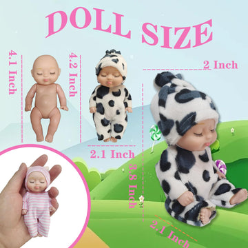 Niliswiest Mini Rebirth Doll, Gift Box Miniature Doll, Toys For Kids Over 3 Years Old (Style B)