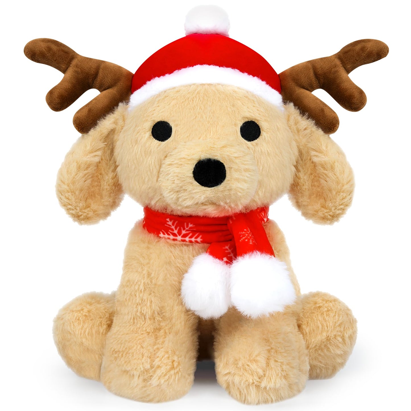Hagusahuo Dog Plush Elk Stuffed Animal Toy, Soft Christmas Plushie Pillow, Cute Puppy Plush Doll Toy For Kids Boys Girls Kawaii Christmas Decor (Elk-Teddy)