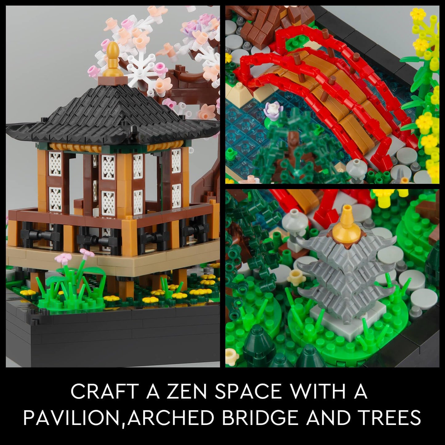 Finger Rock Cherry Blossom Bonsai Tree Building Set, Creative Japanese Tranquil Zen Gardens, Sakura Flowers And Plants Display Model Gift For Adults Teens 14+ (2280 Pcs)