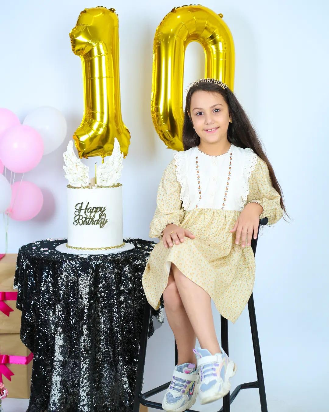 10 Balloon Number, Gold Number 10Th Birthday Balloons 40 Inch, 10 Years Old Gold Birthday Decorations For Boys Girls, 10Th Anniv
