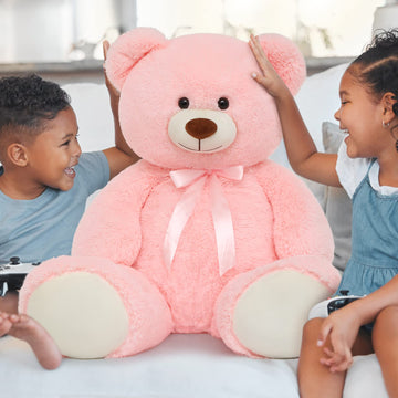 Tezituor 40” Pink Big Teddy Bear, Giant Stuffed Animal Plush,Soft Bear Gifts For Christmas, Birthday,Valentine, Baby Shower.