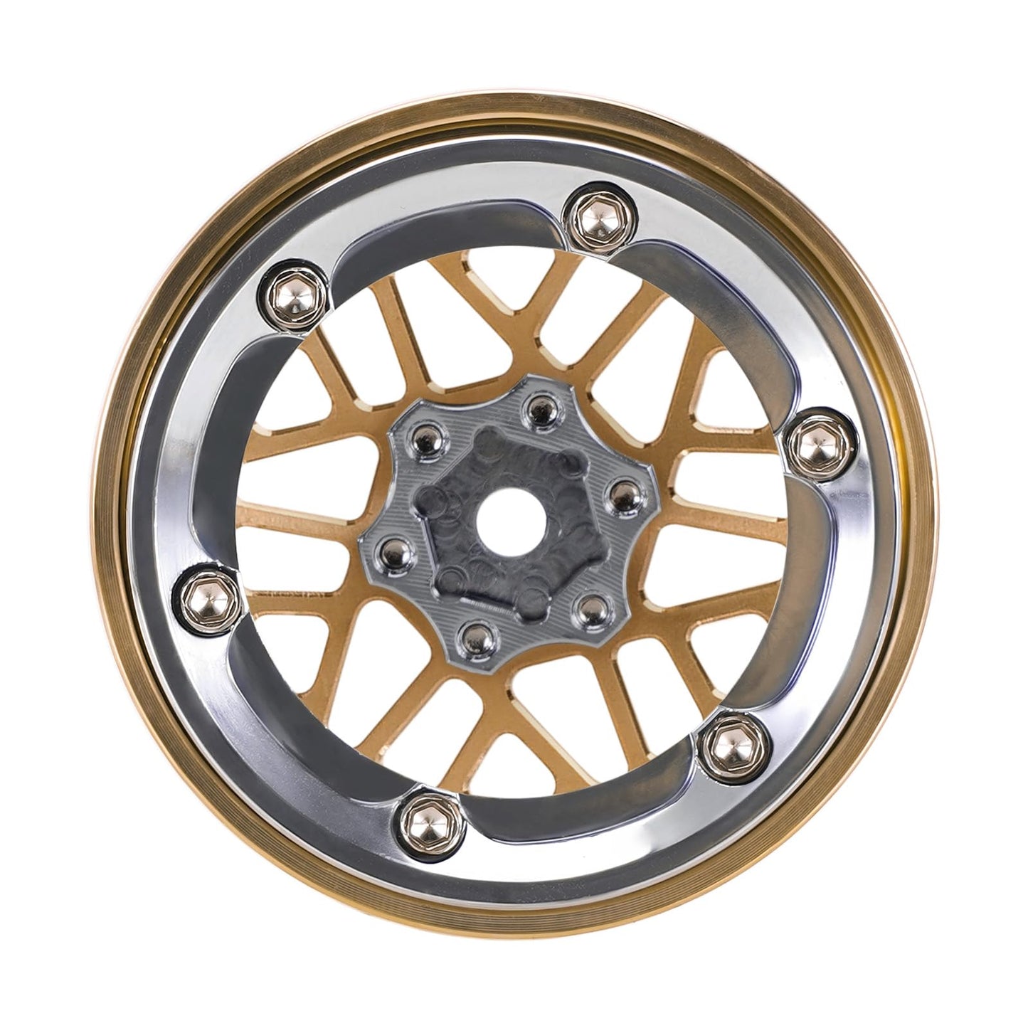 Injora Moduwheel 1.3    Negative Offset Brass & Aluminum Beadlock Wheels Rim For 1/18 1/24 Rc Crawlers Trx4M Scx24 Upgrade