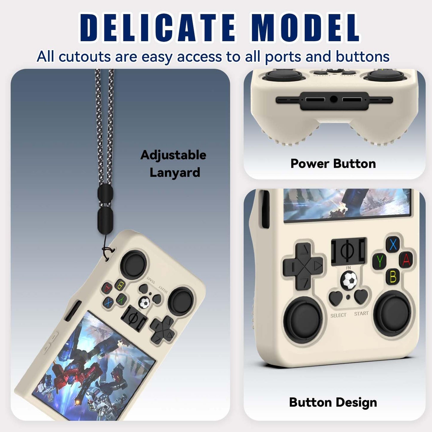 Fiopaz For R36Max Silicone Protective Case, Soft Skin For R36 Max Retro Handheld Game Console Accessories, Anti-Scratch Washable