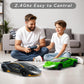 YUAN PLAN RC Drift Car, 1/24 4WD Remote Control Car RC Cars for Kids, 2.4GHz Hobby Racing Car Toys with LED Light Two Rechargeab