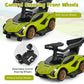 Infans 3 In 1 Ride On Push Car, Licensed Lamborghini Baby Stroller Sliding Walking Car With Push Handle, Music, Usb, Headlight, Under Seat Storage, Kids Foot-To-Floor Toy For 18-60 Months (Green)