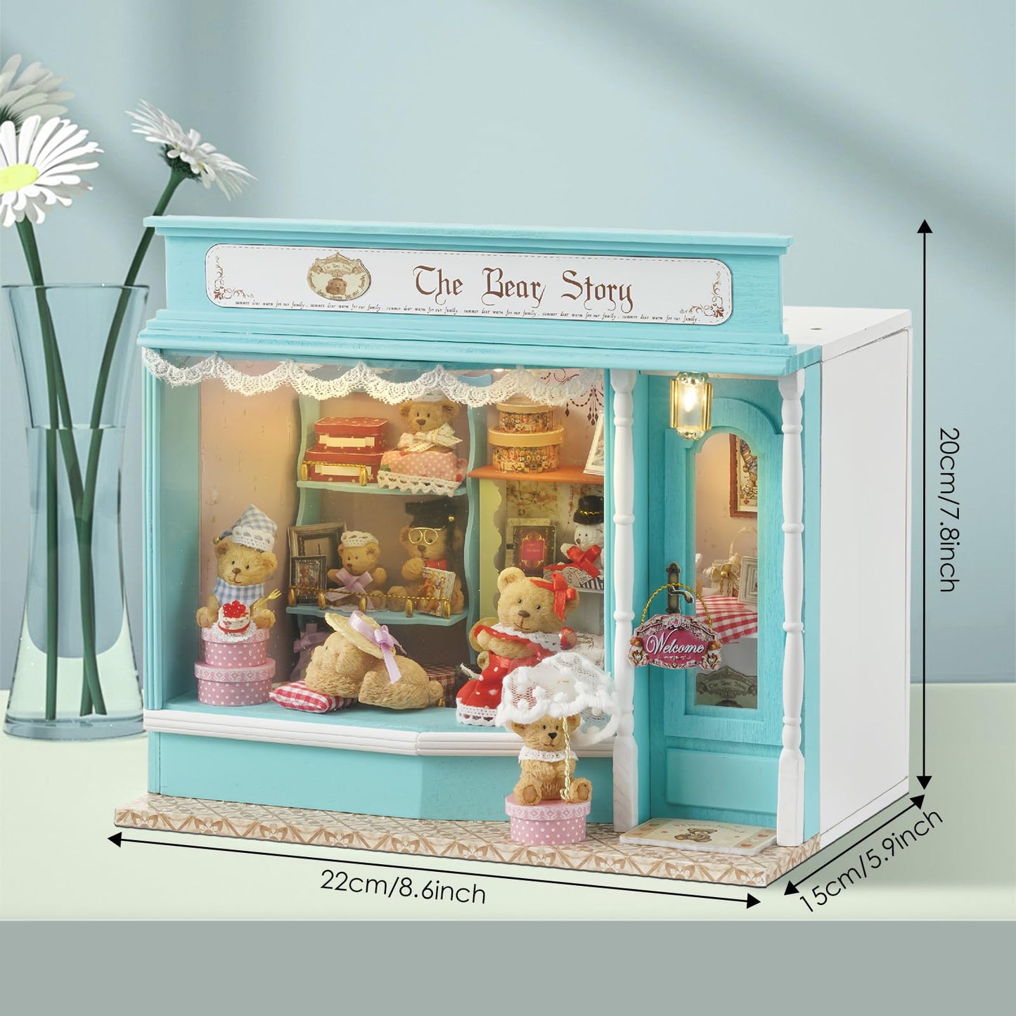 Foyucool DIY Miniature House Kit  Dollhouse Kit with Furnitures  1:24 Mini House Making Kit for for mature-themed to Building  Halloween/Home Decorations/Gifts for Family and Friends  Tailor's Store