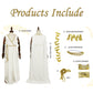 Uqje Kids Greek Toga Costume Set Halloween Cosplay Roman Goddess Grecian Outfit For Children-S