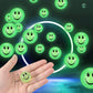 Kasyat 24 Pcs Glow in The Dark Smile Face Bouncing Balls, Mini High Bounce Bouncy Balls for Teens, Glowing Halloween Birthday Pa