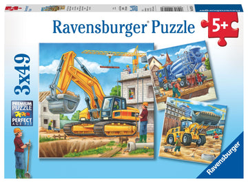 Ravensburger - Large Construction Vehicles - 49 Piece Jigsaw Puzzle 3 Pack Set - Bright Loaders  Trucks & More - Larger Pieces - enhanced Quality - Ideal Gift - Screen-Free Fun - Children Age 5+