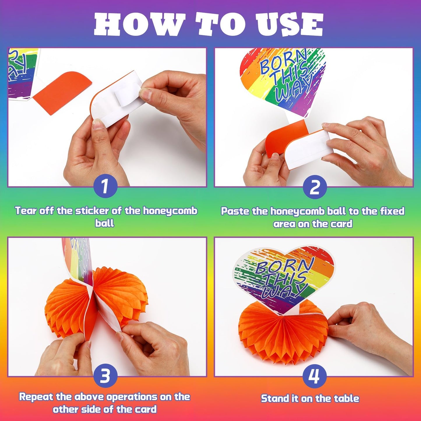 DTOFOOT 10 Pcs Pride Month Table Decorations, Pride Centerpieces for Tables Rainbow Party Decorations Double Side Pride Centerpi