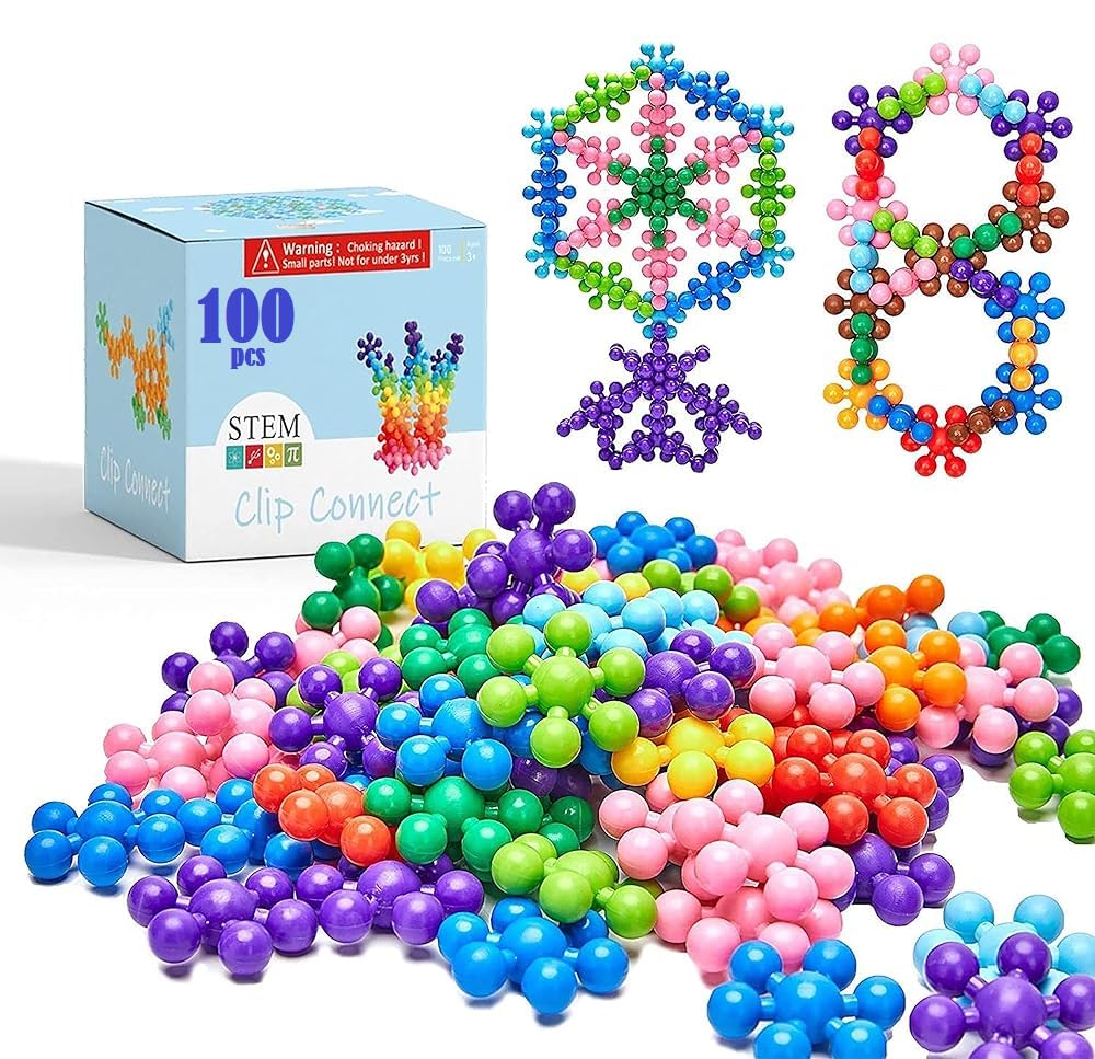 Kesi Ornaments Preschool Building Toys, 100Pcs Interlocking Building Blocks For Kids Ages 48, Stem Activities Educational Const