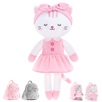 Lazada Stuffed Cat Dolls Animal Kitty Plush Toy Baby Girl Gifts White With Hair Band 16'