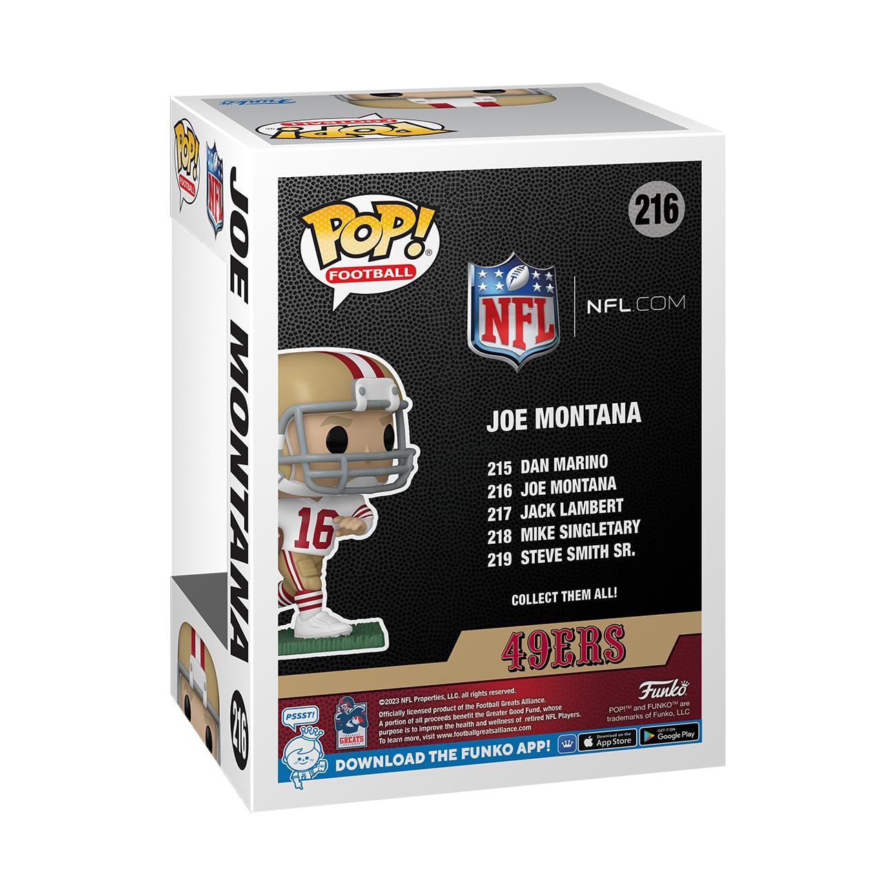 Funko POP! NFL Legends Joe Montana Collectible Vinyl Figure - Standard Size, Multicolor, Model 67472 - Ideal Gift for Sports Fans