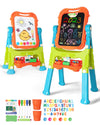 Lehoo Castle Easel For Kids, 4 In 1 Double Sided Kids Art Easel With Magnetic White Board & Chalk Board, Adjustable Standing Toddler Easel With Drawing & Writing Accessories - Gift For Boys And Girls