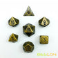 Bescon Ancient Brass Solid Metal Polyhedral D&D Dice Set of 7 Antique Copper Metal RPG Role Playing Game Dice 7pcs Set
